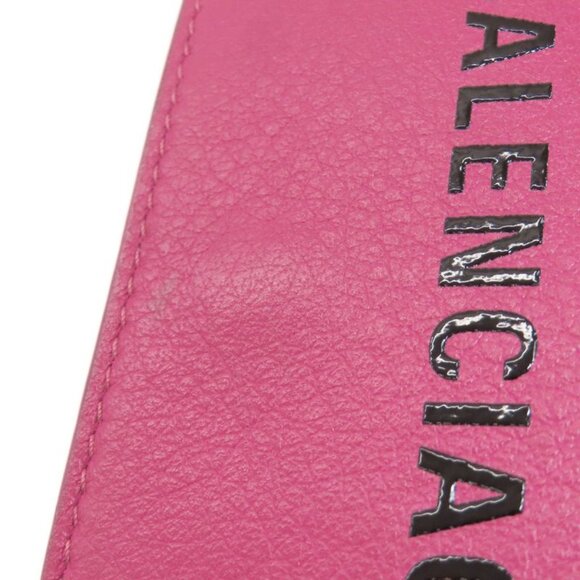 Balenciaga Logo Trifold Wallet Bifold Leather - Picture 14 of 15